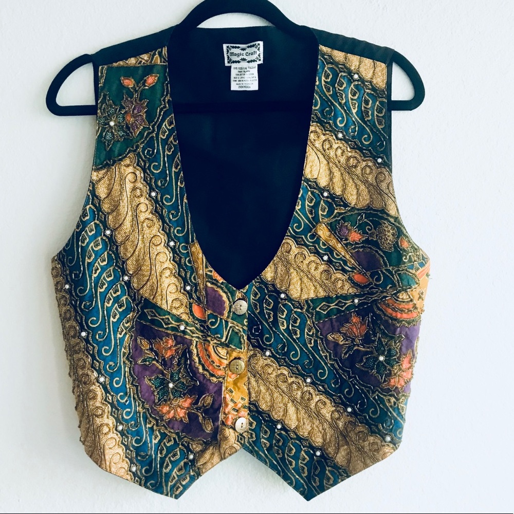 Magic craft beaned Vest, handcrafted ,bohemian